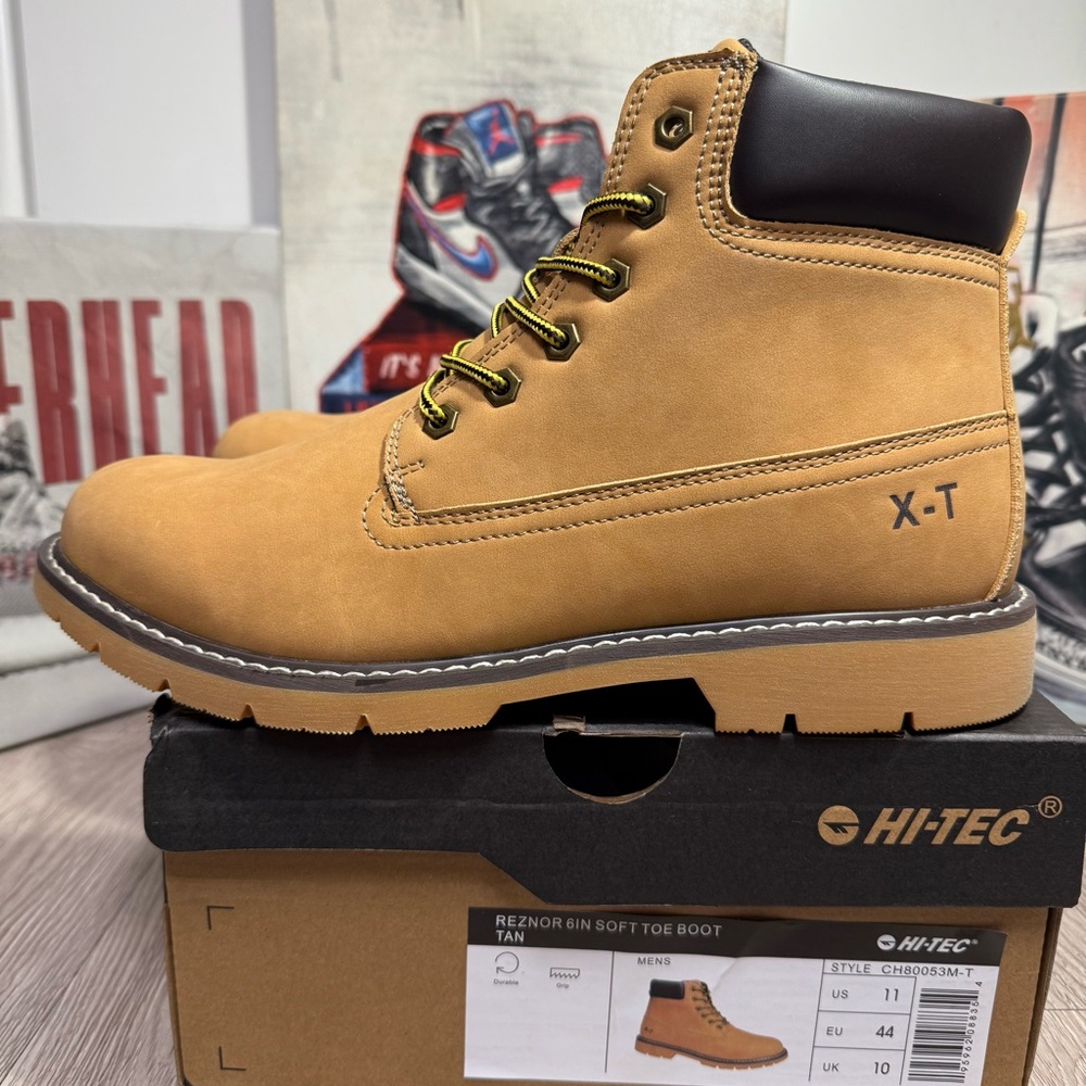 Hi Tec Men's Reznor 6" Wheat Nubuck Vegan Soft Toe Work Boots Shoes Multi Sizes